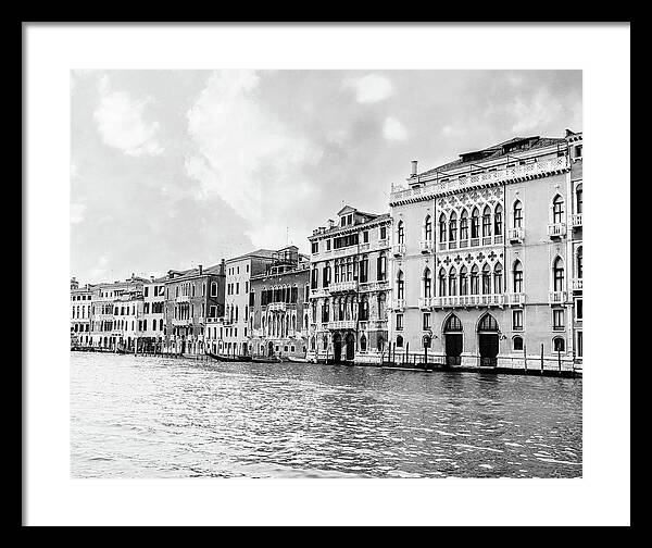 Venice Canal Black and White - Framed Print