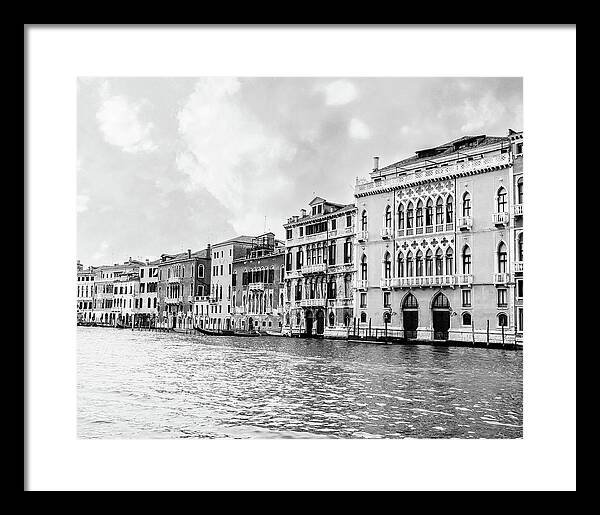 Venice Canal Black and White - Framed Print