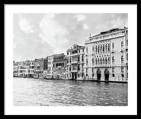 Venice Canal Black and White - Framed Print