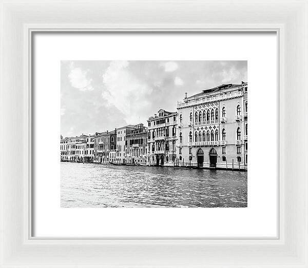 Venice Canal Black and White - Framed Print