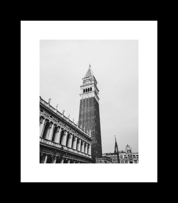 St Marks Belltower  | Venice Italy Black and White Art