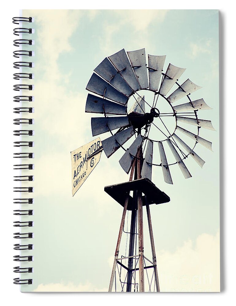 Rustic Windmill Art Print - Spiral Notebook