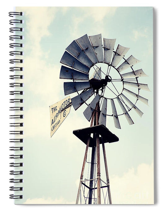 Rustic Windmill Art Print - Spiral Notebook