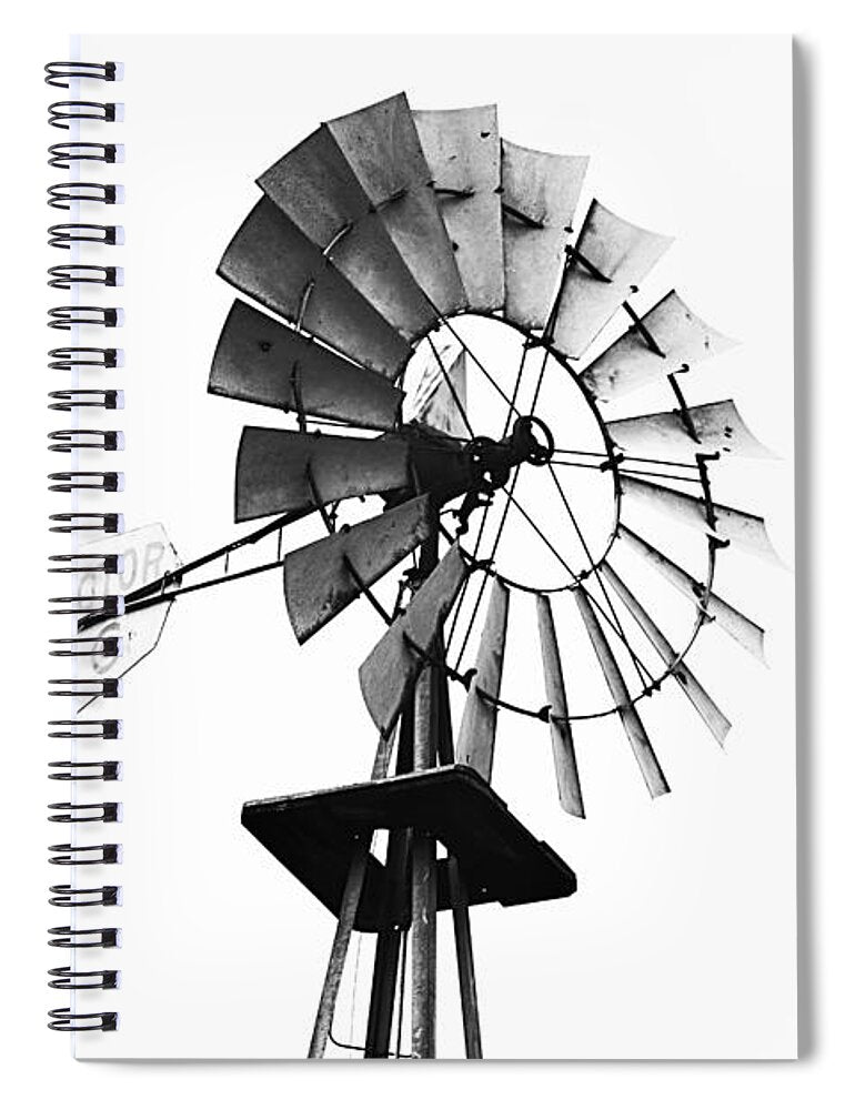 Windmill in Black and White - Spiral Notebook