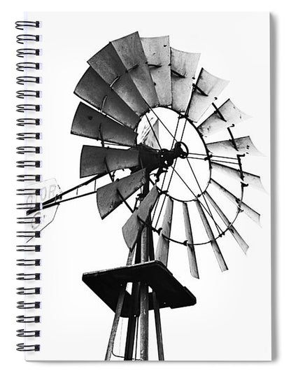 Windmill in Black and White - Spiral Notebook