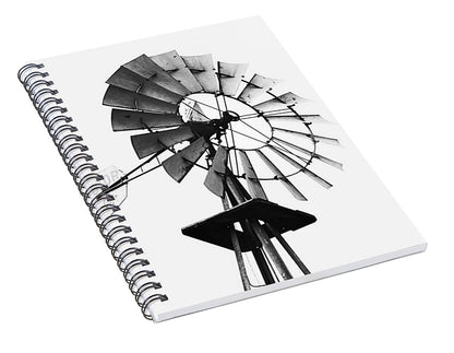 Windmill in Black and White - Spiral Notebook
