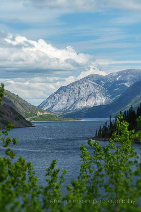 a large body of water surrounded by mountains