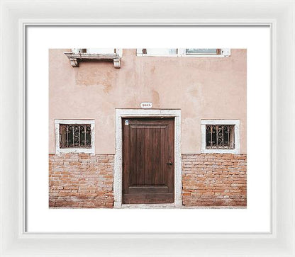 Venetian Door - Venice Italy Framed Print