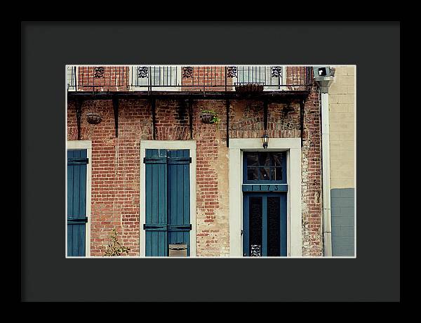 Blue Shutters on Magazine Street - New Orleans Framed Print