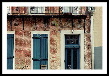 Blue Shutters on Magazine Street - New Orleans Framed Print