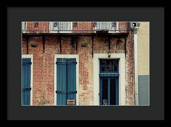 Blue Shutters on Magazine Street - New Orleans Framed Print