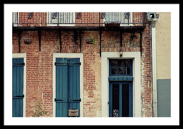 Blue Shutters on Magazine Street - New Orleans Framed Print