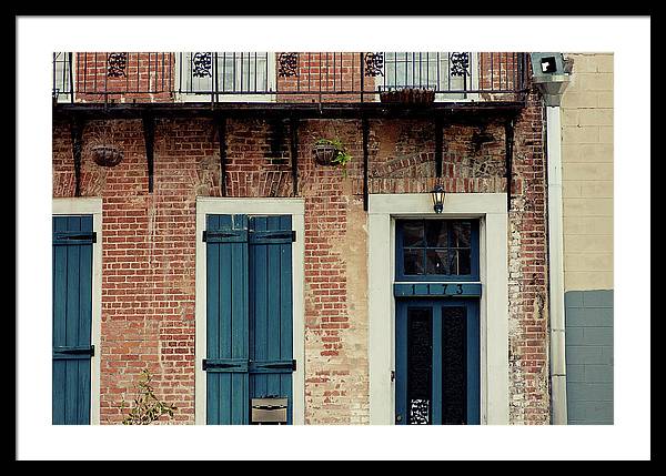 Blue Shutters on Magazine Street - New Orleans Framed Print
