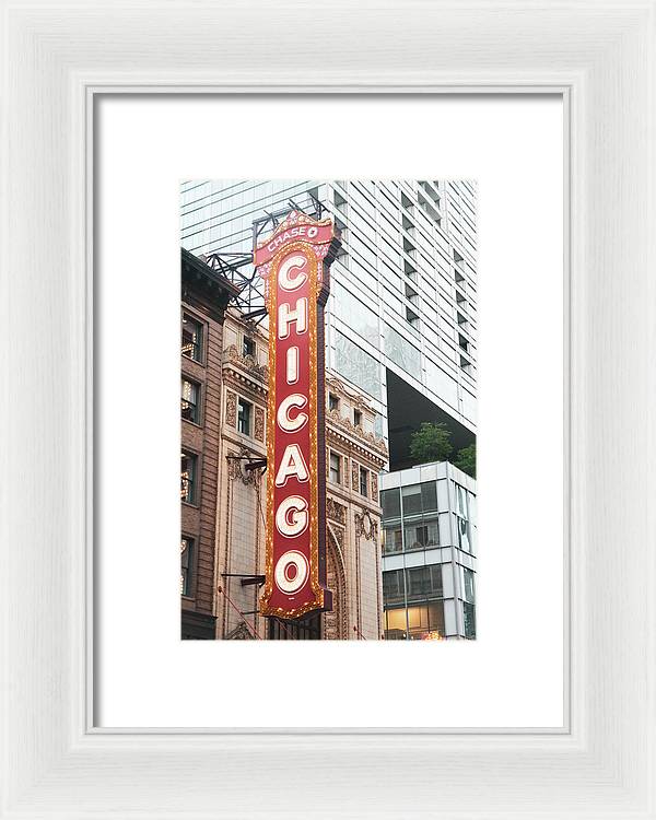 Chicago Theater Sign - Framed Print