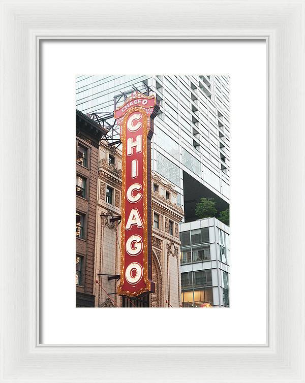 Chicago Theater Sign - Framed Print