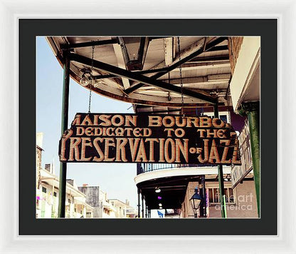 House of Bourbon New Orleans - Framed Print