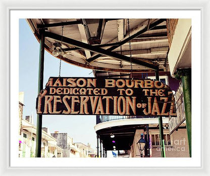 House of Bourbon New Orleans - Framed Print