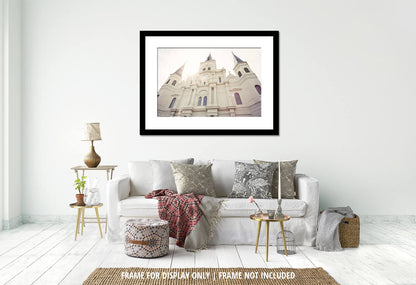 New Orleans Jackson Square Photography Art Print, St Louis Cathedral Black and White, Unframed Vertical Photo or Canvas