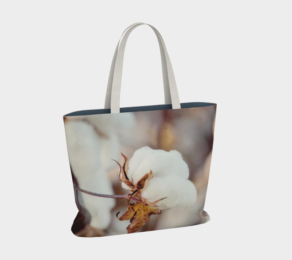 Rustic Cotton Photography Print | Large Lined or Unlined Tote Bag