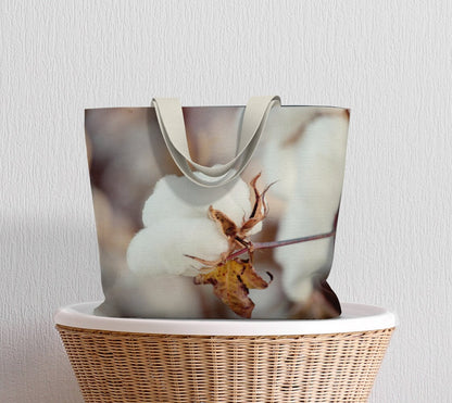Rustic Cotton Photography Print | Large Lined or Unlined Tote Bag