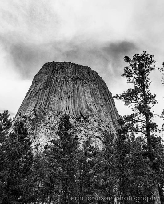 a black and white photo of the top of a mountain