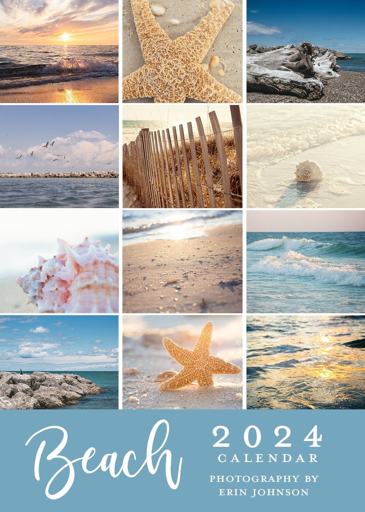 2024 Beach 5x7 Desk Looseleaf Photography Calendar