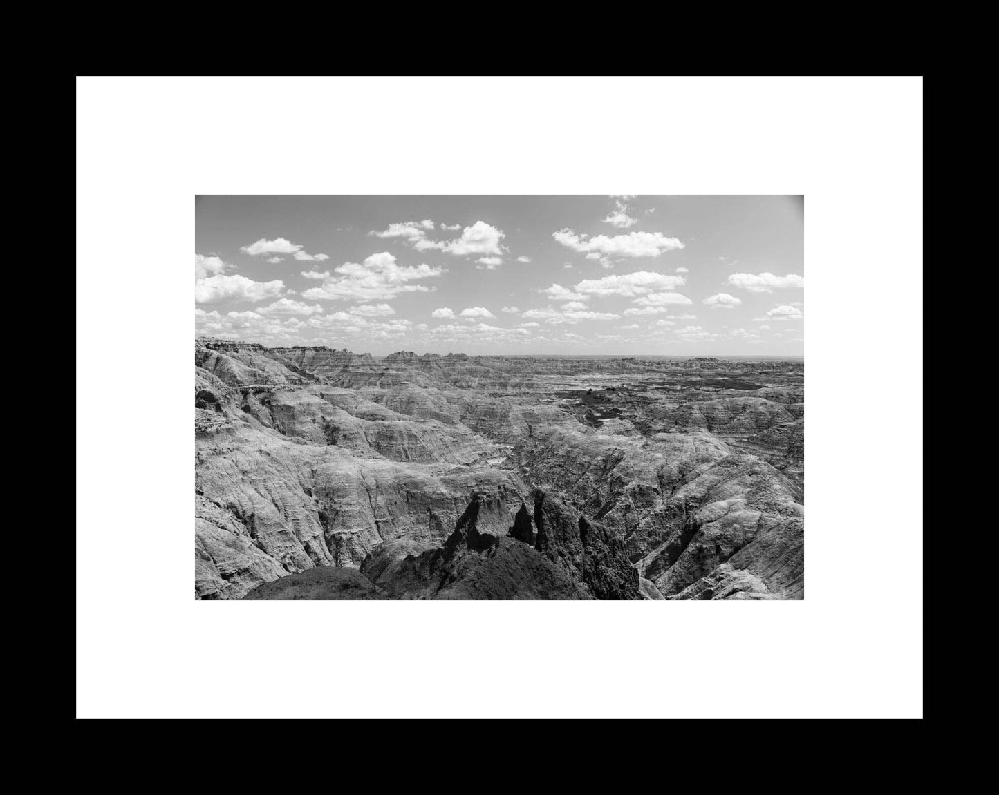 Pinnacles Overlook | Black and White Badlands Photography