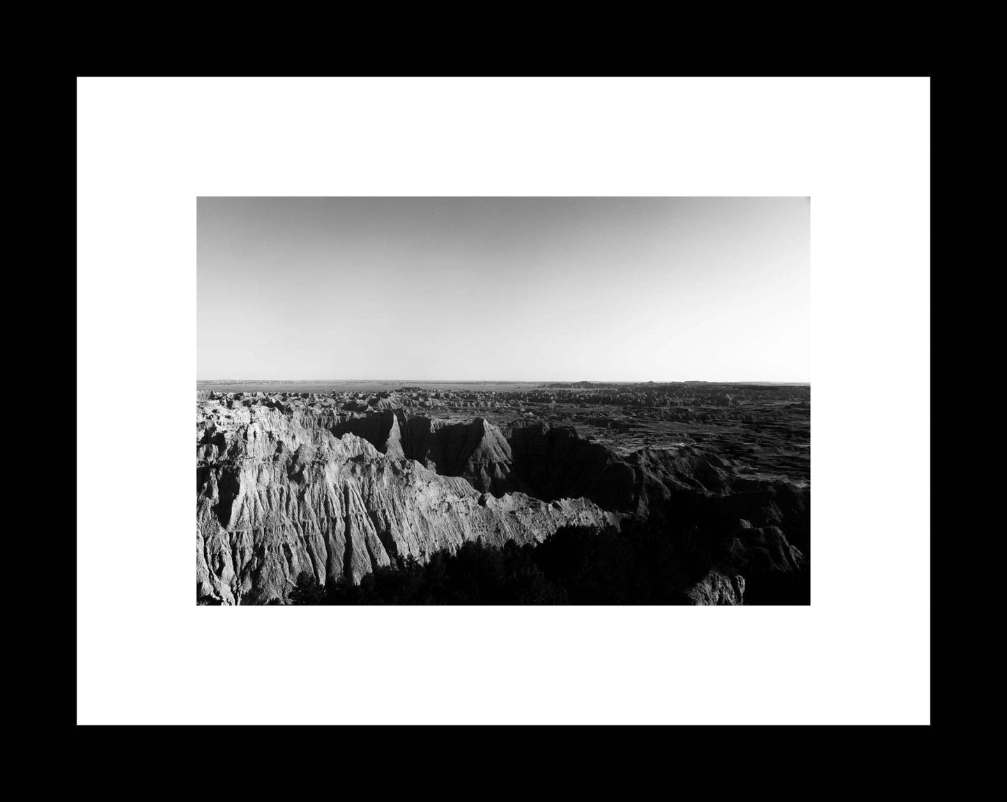 Black and White Badlands National Park Scenic Canyon Overlook, South Dakota Landscape Photography Print, Midwest Travel Photo Art, - eireanneilis