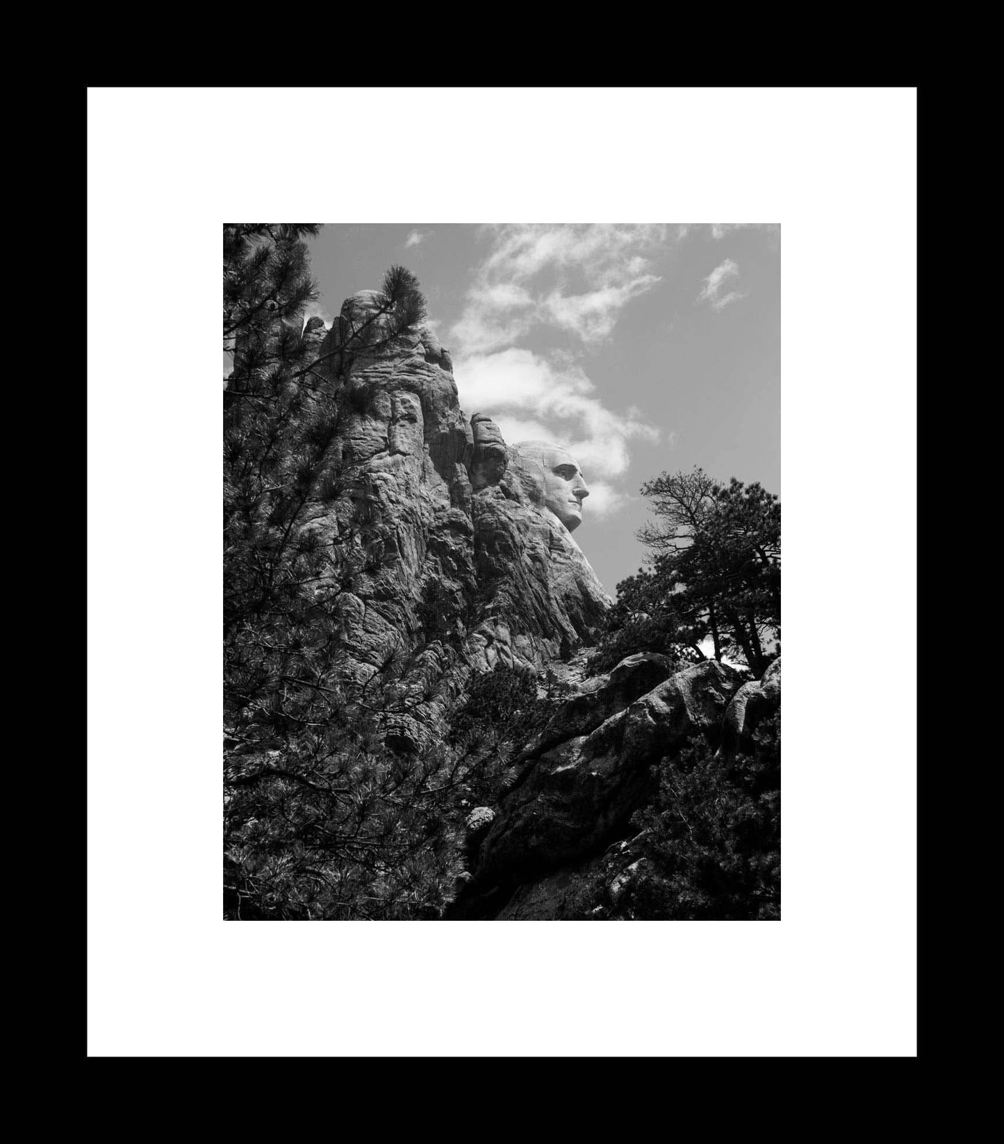 Black and White Mount Rushmore Photography Print, George Washington's Profile, Keystone, South Dakota Travel Presidential Souvenir - eireanneilis