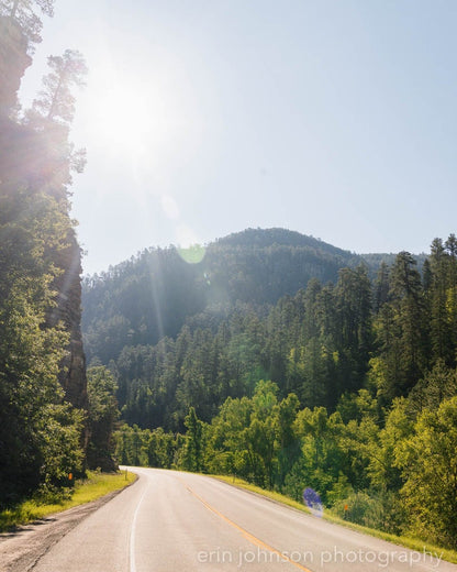 Spearfish Canyon Scenic Byway, Road Photography Print, South Dakota Photo or Canvas, Midwestern Landscape Travel Art Print - eireanneilis