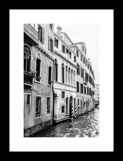 Black and White Venice Canal Art, Italy Photography Print on Canvas or Photo, Travel Prints, Living Room Bedroom Decor - eireanneilis