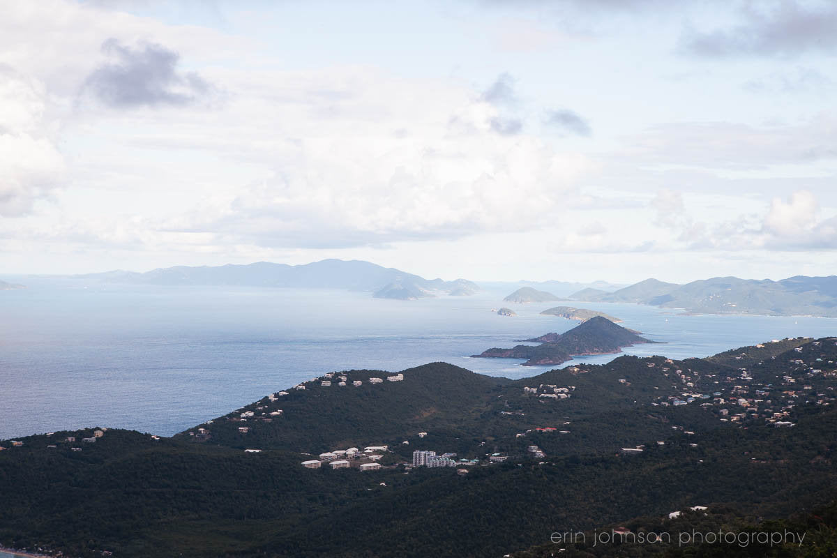 St Thomas US Virgin Islands Landscape Photography Print, Caribbean Beach, View From Mountain Top, Travel Wall Art, Canvas or Photo - eireanneilis