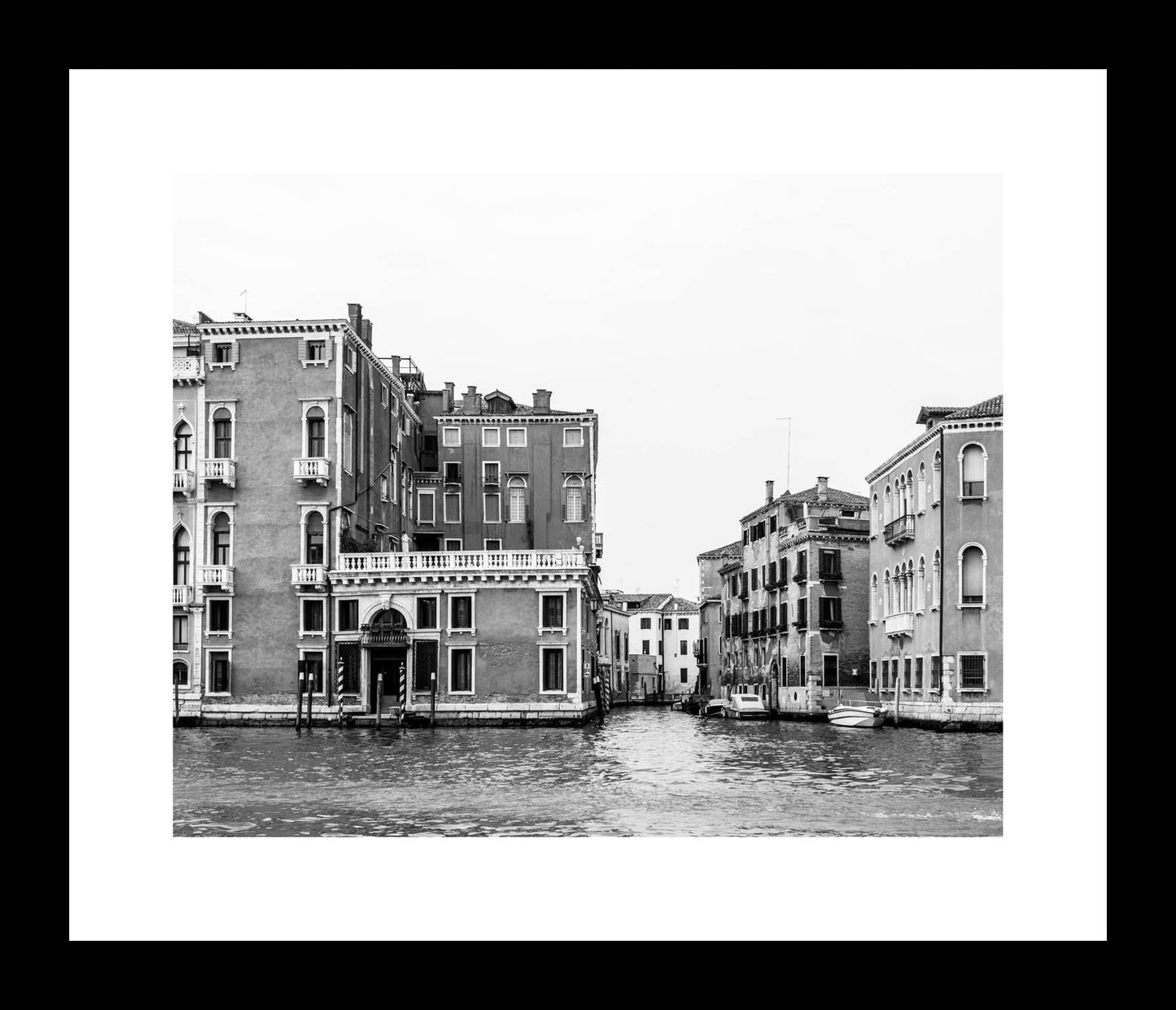 Black and White Venice Italy Landscape Architecture Photography Art Print, Italian Travel Print, Grand Canal Art, Unframed - eireanneilis