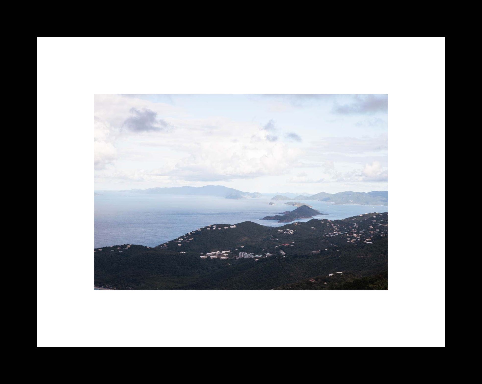 St Thomas US Virgin Islands Landscape Photography Print, Caribbean Beach, View From Mountain Top, Travel Wall Art, Canvas or Photo - eireanneilis