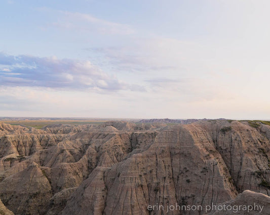 Badlands National Park Photography, Overlook Sunset South Dakota Landscape Print, Midwest Travel Print, Unframed Print or Canvas - eireanneilis