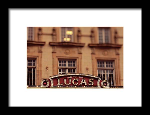 a building with a sign that says lucas on it