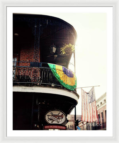 Mardi Gras Balcony - New Orleans Framed Print