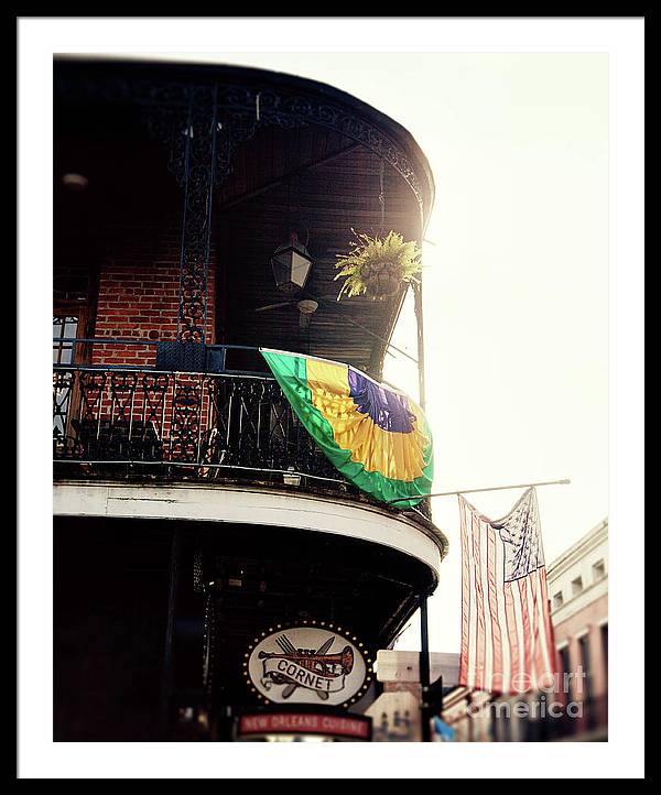 Mardi Gras Balcony - New Orleans Framed Print