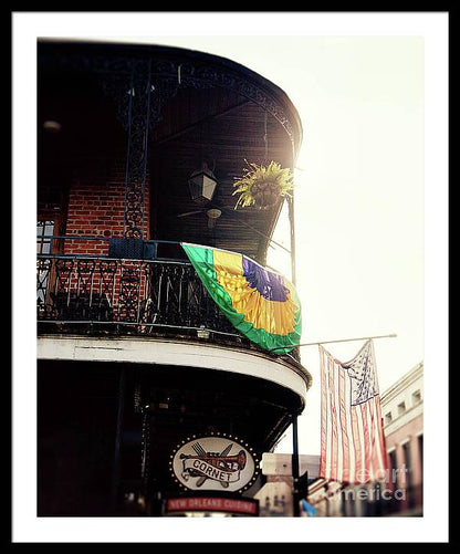 Mardi Gras Balcony - New Orleans Framed Print