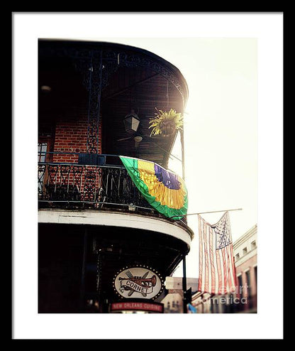 Mardi Gras Balcony - New Orleans Framed Print