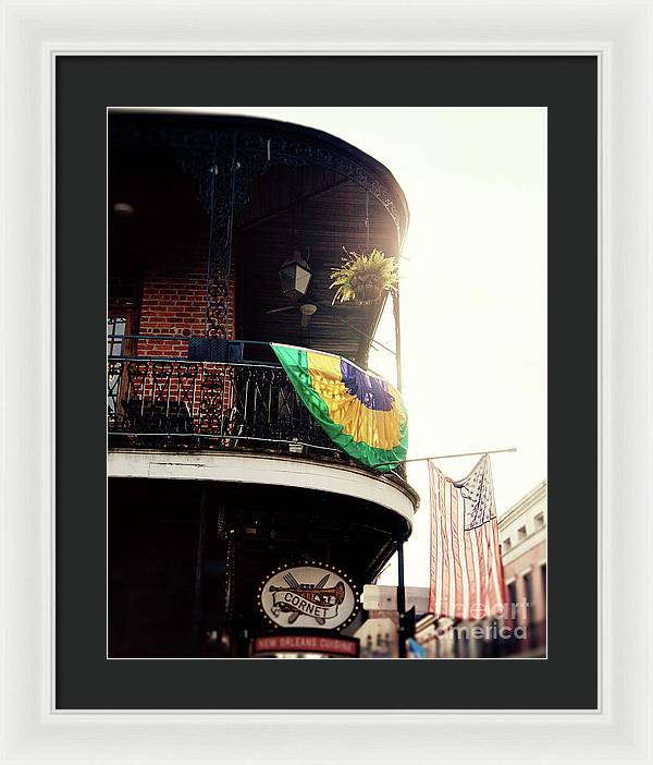 Mardi Gras Balcony - New Orleans Framed Print