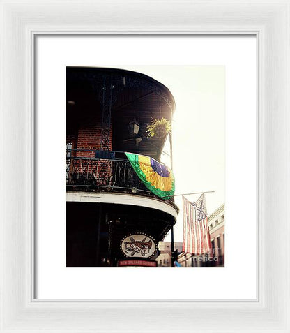 Mardi Gras Balcony - New Orleans Framed Print