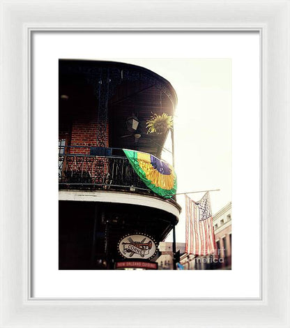 Mardi Gras Balcony - New Orleans Framed Print