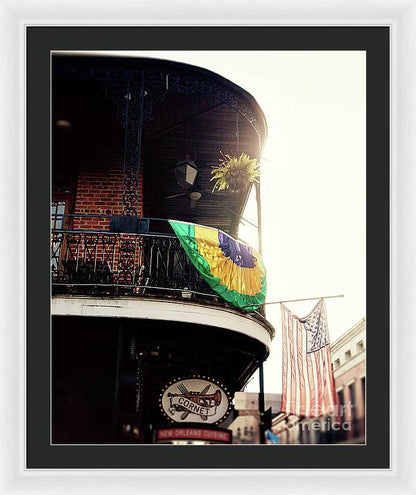 Mardi Gras Balcony - New Orleans Framed Print