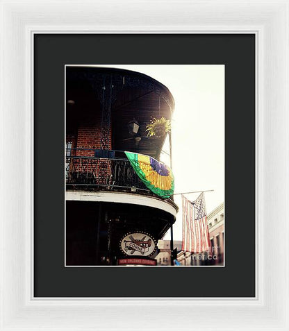 Mardi Gras Balcony - New Orleans Framed Print