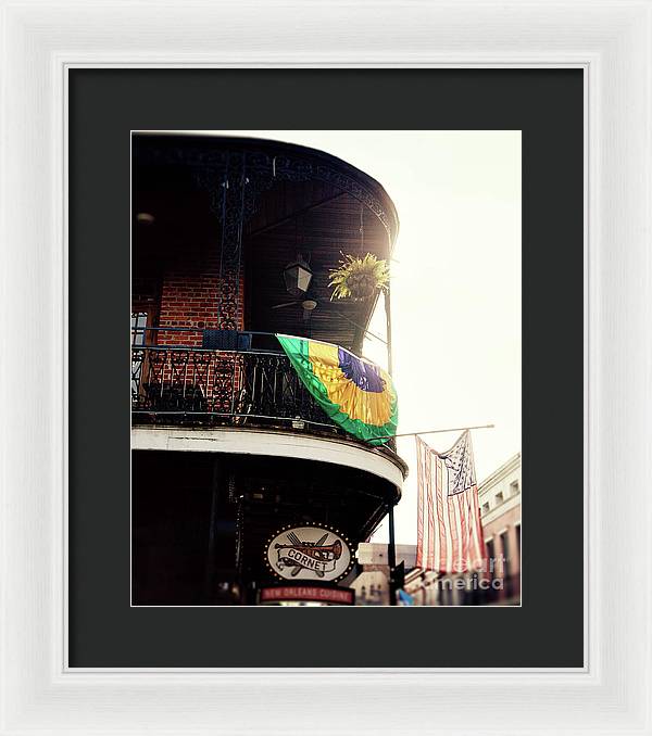 Mardi Gras Balcony - New Orleans Framed Print