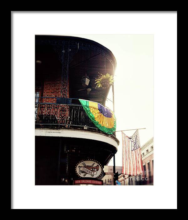 Mardi Gras Balcony - New Orleans Framed Print