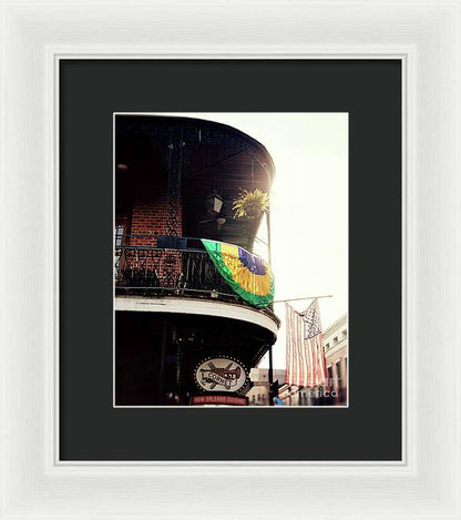 Mardi Gras Balcony - New Orleans Framed Print