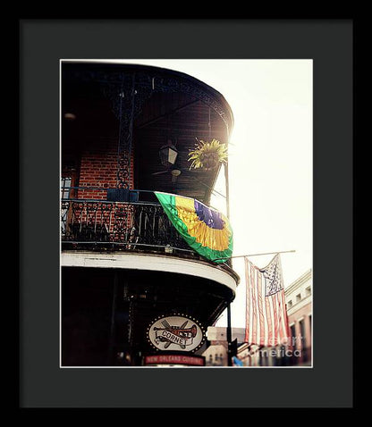 Mardi Gras Balcony - New Orleans Framed Print