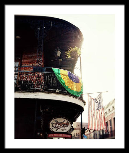 Mardi Gras Balcony - New Orleans Framed Print